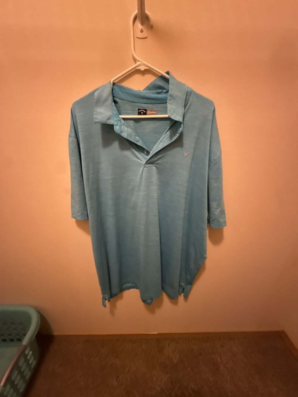 Callaway Opti-Dri Men's Light Blue Short Sleeve Golf Polo Shirt
